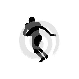 American football player icon. Simple style American football player tournament poster background symbol. brand logo design