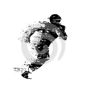 American football player, isolated grunge vector silhouette photo