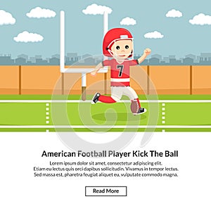 American football player kick the ball