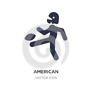 american football player kicking the ball icon on white background. Simple element illustration from Sports concept