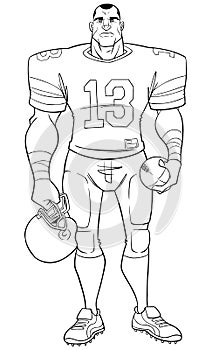 American Football Player Line Art