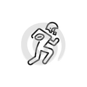 American football player line icon