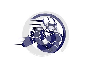 American football player logo illustration.