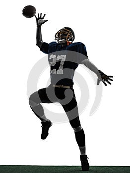 American football player man catching receiving silhouette