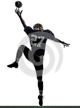 American football player man catching receiving silhouette