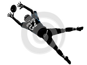 American football player man catching receiving silhouette