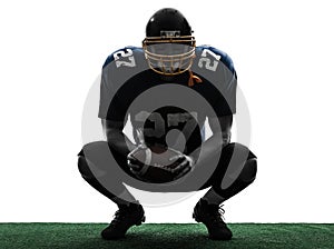 American football player man crouching silhouette