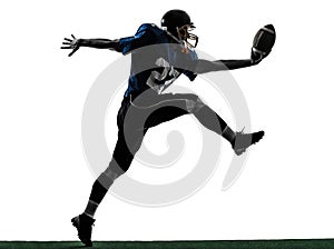 American football player man scoring touchdown silhouette