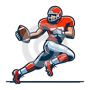 American football player men athlete vector illustration, colorful style American football rugby game male player design template