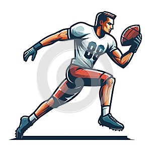 American football player men athlete vector illustration, colorful style American football rugby game male player design template