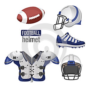 American football player outfit sportsuit vector informative poster photo