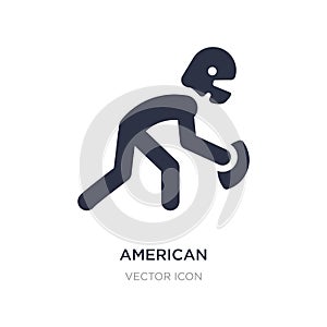 american football player picking the ball icon on white background. Simple element illustration from Sports concept