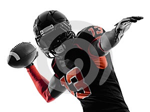 American football player quarterback passing portrait silhouette