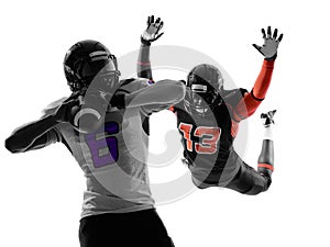 American football player quarterback sacked silhouette