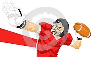 American Football Player Quarterback Throwing Ball photo