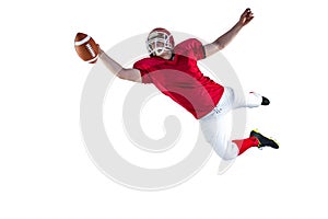 American football player scoring a touchdown