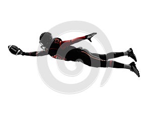 American football player scoring touchdown silhouette