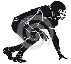 American football player, silhouette