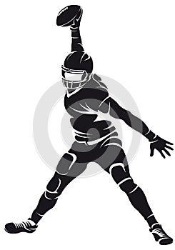American football player, silhouette photo