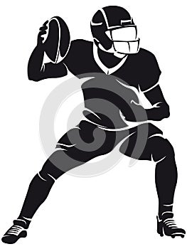 American football player, silhouette