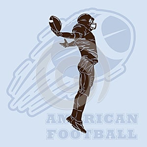 american football player silhouette. Vector illustration decorative design