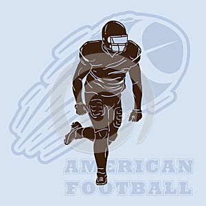 american football player silhouette. Vector illustration decorative design