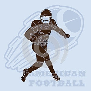 american football player silhouette. Vector illustration decorative design