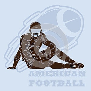 american football player silhouette. Vector illustration decorative design