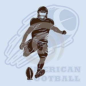 american football player silhouette. Vector illustration decorative design