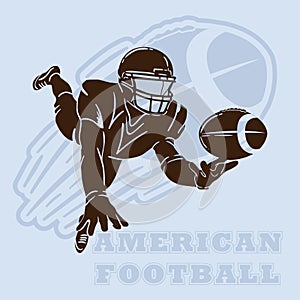 american football player silhouette. Vector illustration decorative design