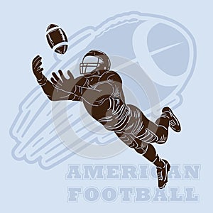 american football player silhouette. Vector illustration decorative design