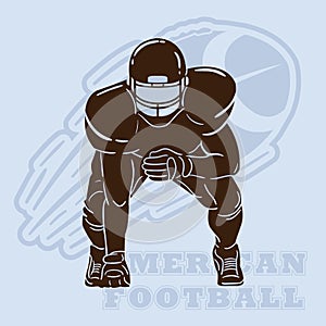 american football player silhouette. Vector illustration decorative design