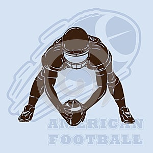 american football player silhouette. Vector illustration decorative design