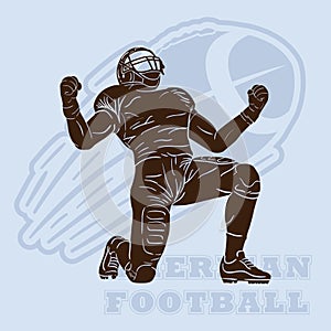 american football player silhouette. Vector illustration decorative design