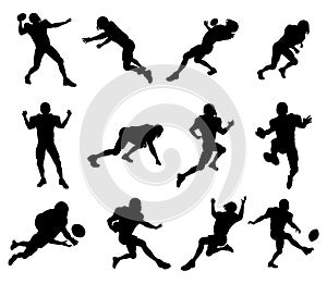 American football player silhouettes