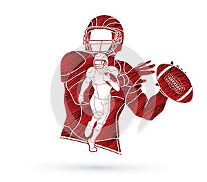 American football player, Sportsman action, sport concept