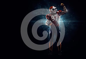 American football player in spotlight