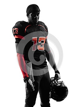 American football player standing silhouette