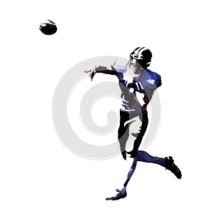 American football player throwing ball