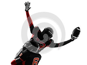 American football player touchdown celebration silhouette