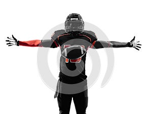 American football player touchdown celebration silhouette photo