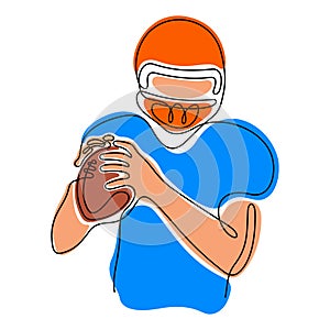 American football player vector illustration