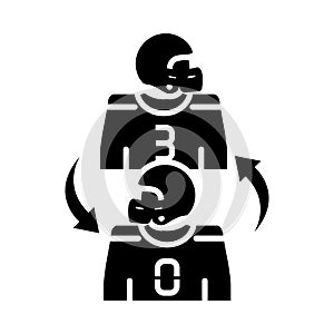 American football players game sport professional and recreational silhouette design icon