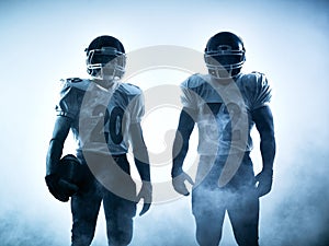 American football players silhouette