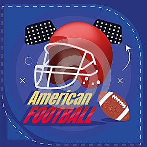 American football poster with a helmet and ball