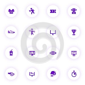 american football purple color vector icons