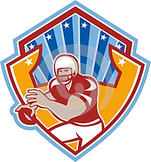 American Football Quarterback Star Shield