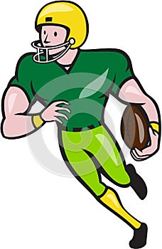 American Football Receiver Running Cartoon