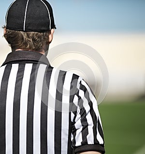American football referee in close up