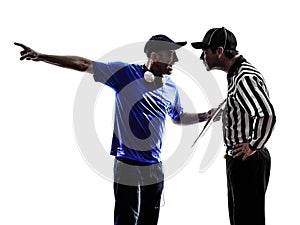 American football referee and coach conflict dispute